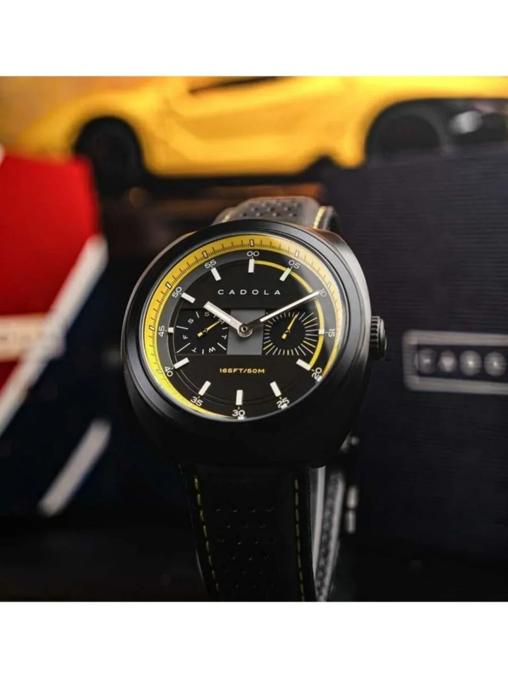 NWT Cadola Giulia GMT Quartz Black Dial Men's Watch